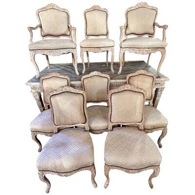Vintage Set of French Louis XV Dinning Chairs