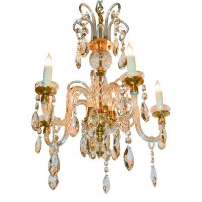 English Crystal and Blown Glass Chandelier