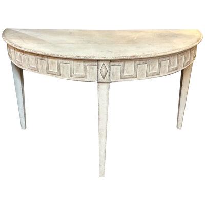 19th Century Swedish Neo-Classical Painted Demi-Lune Consoles