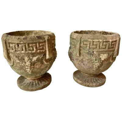 French Garden Planters with a Greek Key Pattern