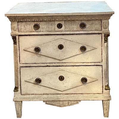19th Century Swedish Carved and Painted Empire Style Chest
