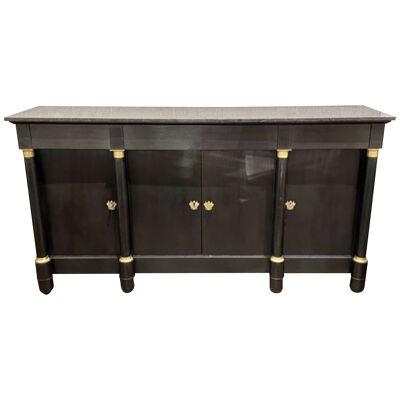 French Empire Black Lacquered Buffet