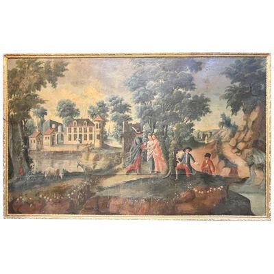 Large Scale 19th Century French Framed Oil on Canvas Painting