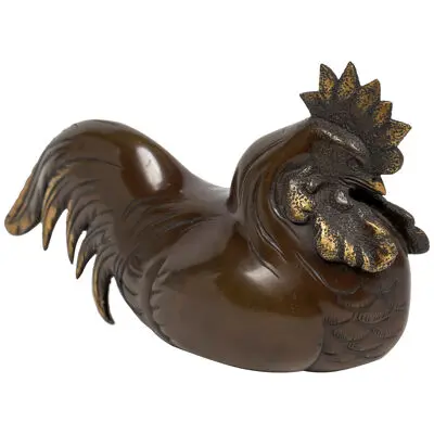 Japanese bronze rooster 