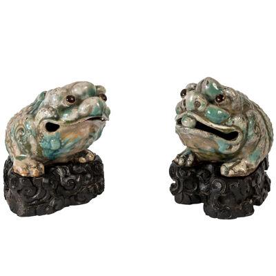 Chinese ceramic tree-legged toads