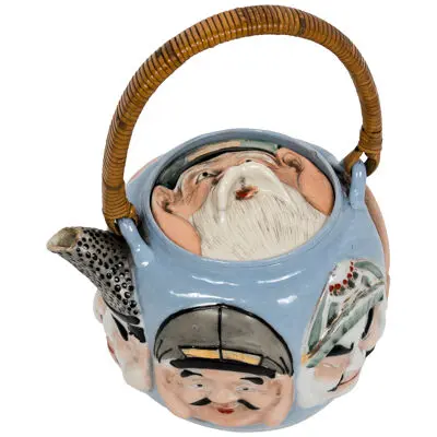 Seven gods of happiness teapot banko ware 
