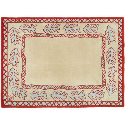 Red Beige and Light Green Wool Rug by Garouste and Bonetti, 1993