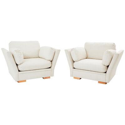 Maison Jansen neoclassical pair of armchairs reupholstered 1960s
