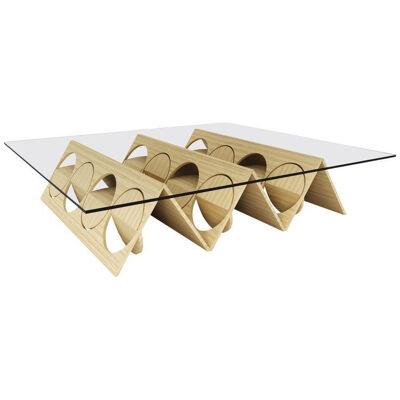 Oakwood Inverted Pyramid Coffee Table by Ana Volante Studio
