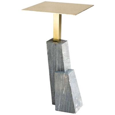 KEP T-Table, Brass and Marble by Noro Khachatryan