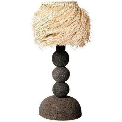 Volcanic Stone Spheres Desk Lamp with Palm Screen by Daniel Orozco