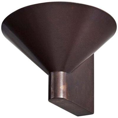 Conical Up, Sculpted Blackened Bronze Wall Light by Henry Wilson