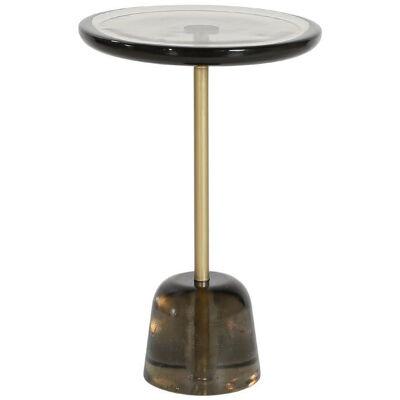 Pina High Light Grey Brass Side Table by Pulpo