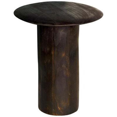 Dark Sculptural Side Table Pedestal, Albane Salmon