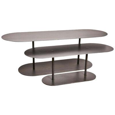 Pair of Ellipses Tables Signed by Pia Chevalier