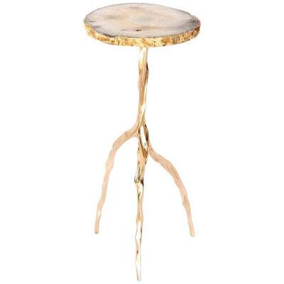 Nina Drink Table with Agate Top by Fakasaka Design