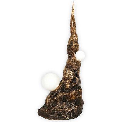 Khaos, Bronze Sculptural Table Lamp, Signed by William Guillon