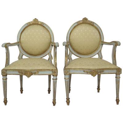 A Pair of Late 18th Century Italian Neo-classic Armchairs