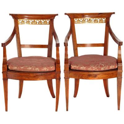 A Pair of Italian Neoclassical Armchairs