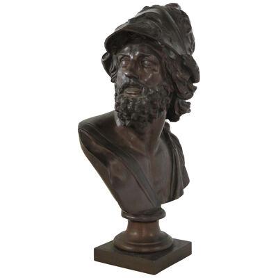 French Patinated Bronze Bust of the Greek Hero Ajax, circa 1880