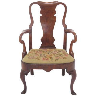 George II Walnut Elbow Chair, Circa 1740