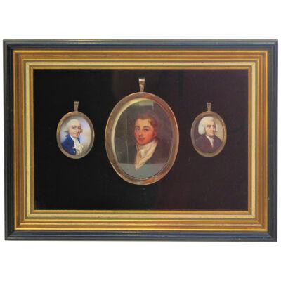Group of Three Miniature Portraits / English Gentlemen
