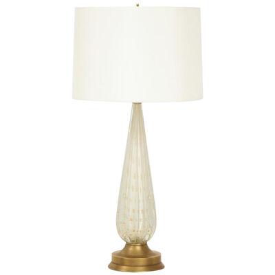 Midcentury Murano Glass Table Lamp with Gold Dust.