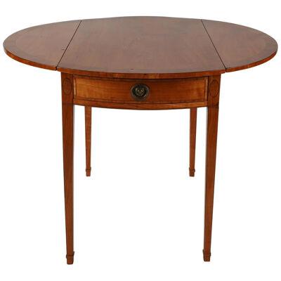 AF1-076:  LATE 18TH CENTURY AMERICAN SHERATON STYLE SATINWOOD PEMBROKE TABLE