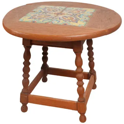 AF1-093:  Early 20th C California Tile Spanish Colonial Revival Side Table