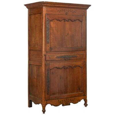 AF3-030: Late 18th Century French Provincial Fruit Wood Bonnetiere