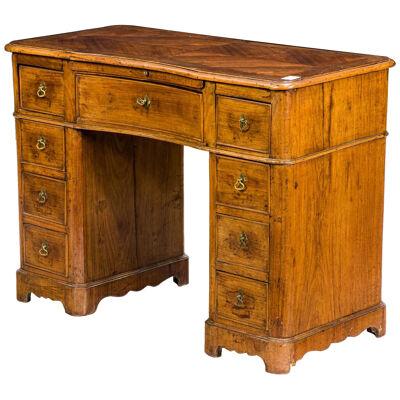 AF5-016 Mid - Late 19th C English Diminutive Kingwood & Walnut Pedestal Desk