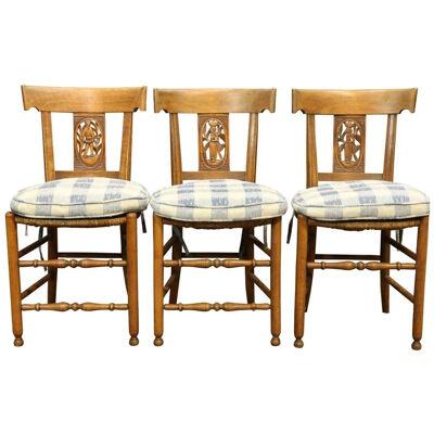 SET OF 6 EARLY 19TH CENTURY FRENCH PROVINCIAL DIRECTOIRE WALNUT SIDE CHAIRS
