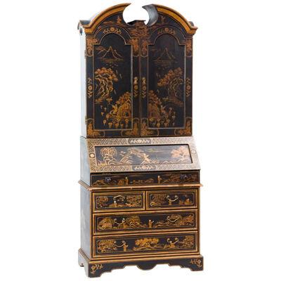 AF5-128: LATE 20TH CENTURY CHINOISERIE DECORATED SECRETARY BOOKCASE