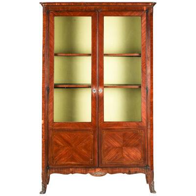 AF3-006: LATE 18TH CENTURY FRENCH LOUIS XV STYLE MARQUETRY INLAID VITRINE
