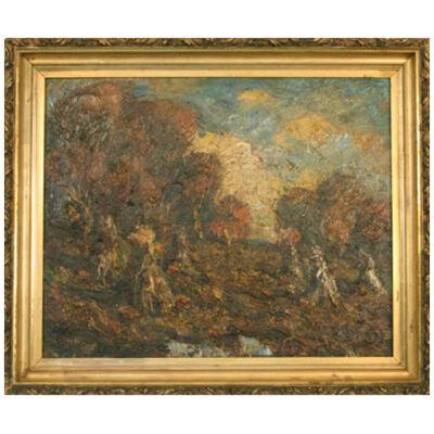 AW145 - Charles Mathew Crocker - Haystacks - Oil on Canvas