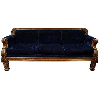 AF2-186: LATE 19TH CENTURY AMERICAN VICTORIAN CARVED WALNUT SOFA