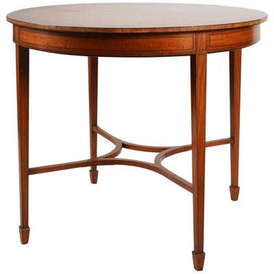 AF1-003: Early 20th Century Edwardian Inlaid Satinwood Center / Side Table