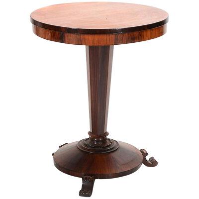 AF1-280: EARLY ENGLISH VICTORIAN ROSEWOOD ROUND PEDESTAL TABLE