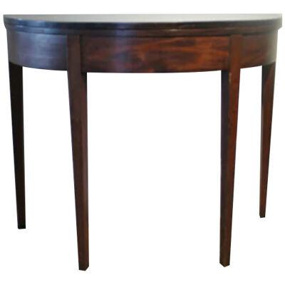 AF1-151: Late 19th Century American Mahogany Fold-Over Demi-Lune Card Table