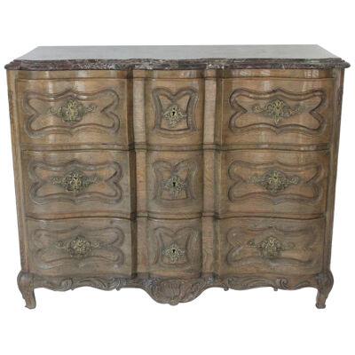 Very Late 18th Century Louis XIV Highly Carved Chest of Drawers with Marble Top