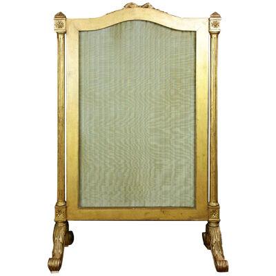 AF7-002: EARLY 19TH CENTURY FRENCH CARVED GILTWOOD FIRE SCREEN