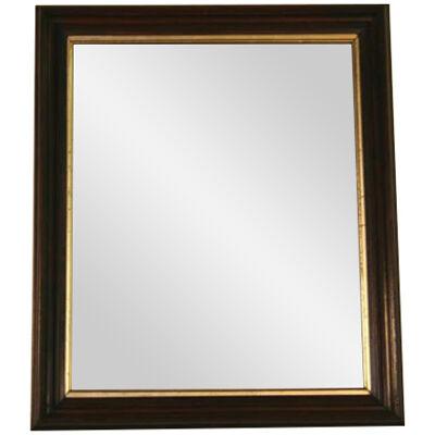 AF7-194 - Late 19th Century Victorian Walnut Mirror with Gold Leaf Accent Liner