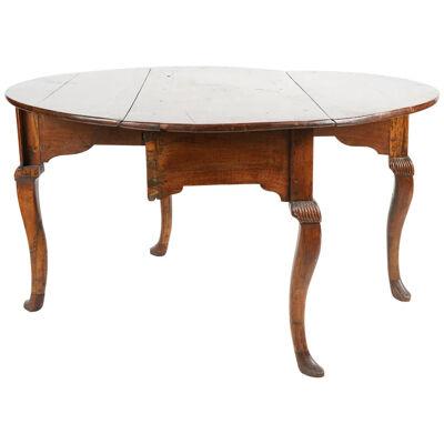AF1-033: LATE 18TH C FRENCH PROVINCIAL OAK DROP LEAF TABLE - NORMAN LEAR OWNED