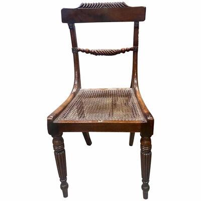 AF2-195: SET OF 8 EARLY 19TH CENTURY ENGLISH REGENCY MAHOGANY CHAIRS