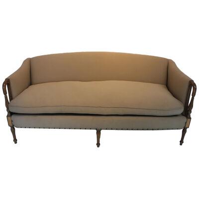 AF2-185: c.1940's Regency Style Sofa with Down Cushion (Needs new Upholstery)