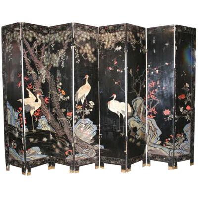 AF7-206: Late 19th Century Chinese Eight Panel Coromandel Screen