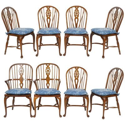 AF2-042: Set of 8 Late 20th C American Oak Windsor Chairs