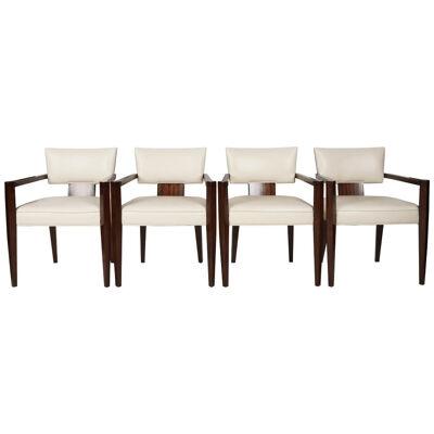 AF2-002: SET OF 4 THEODORE ALEXANDER "55 BROADWAY" ARM CHAIRS