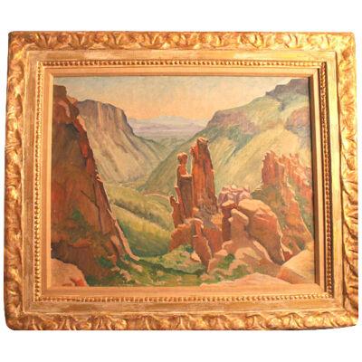 AW214 - John Harvard MacPherson - Canyon Rocks - Oil on Canvas