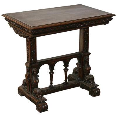 AF1-116: LATE 19TH CENTURY RENAISSANCE REVIVAL CARVED WALNUT STAND